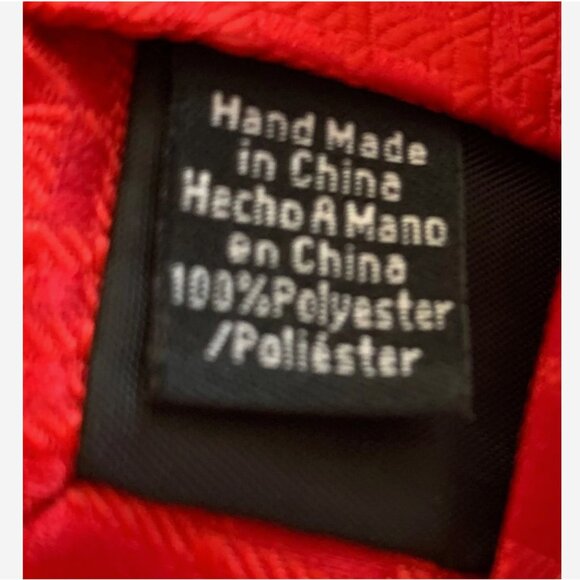 Vintage Ho Ho Ho Men’s Red Plaid Damask Polyester 58" Neck Tie - Like New - Picture 7 of 7